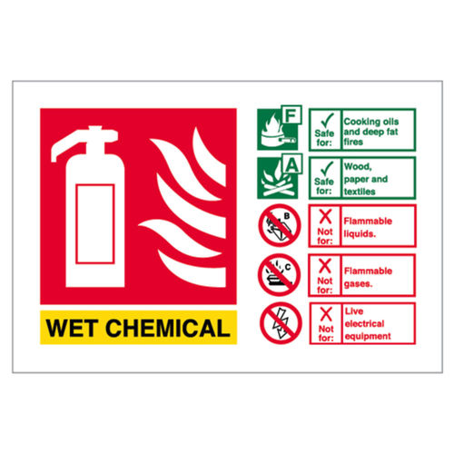 Wet Chemical Extinguisher ID Sign (50152V)